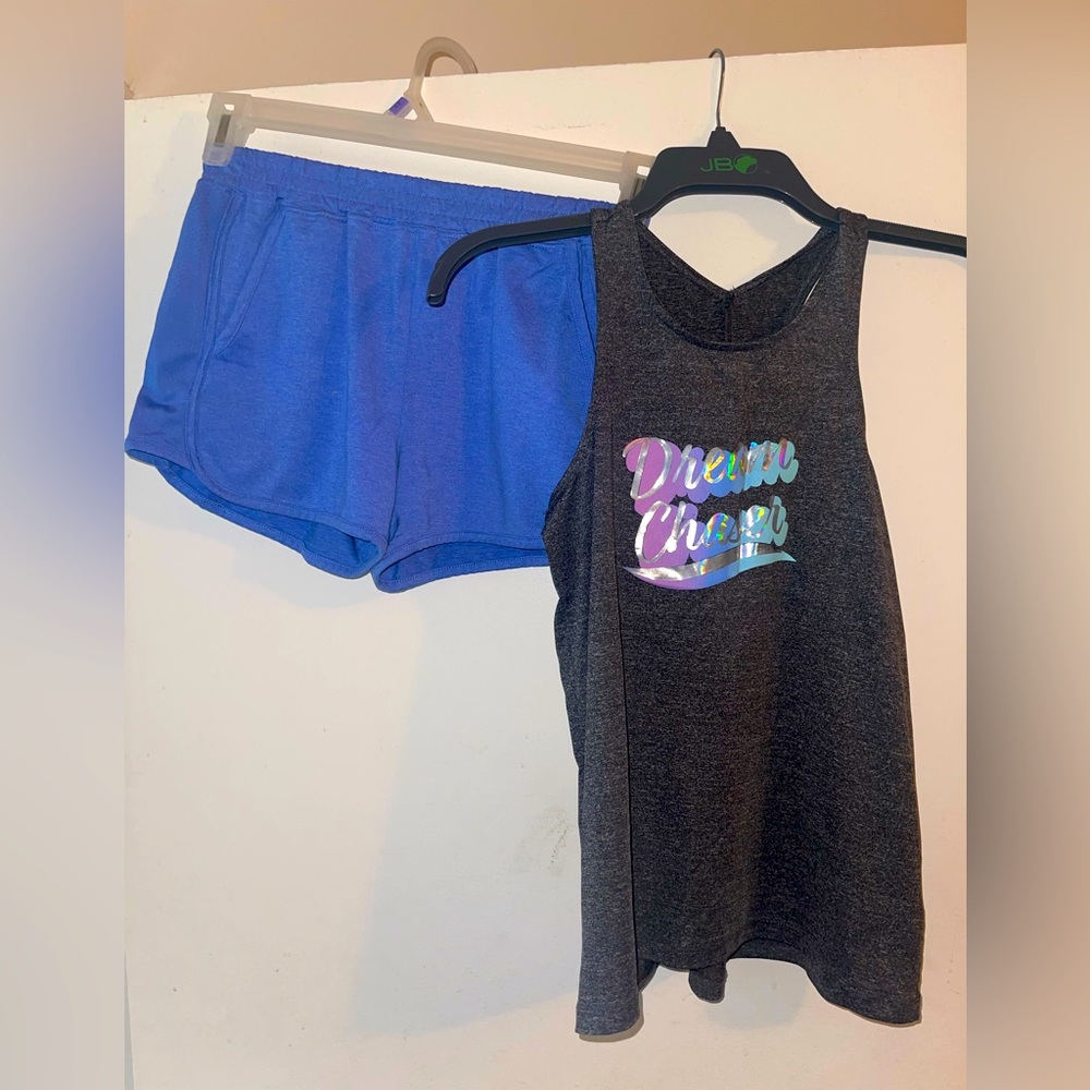 Girls quick dry moisture wicking tank top and shorts outfit